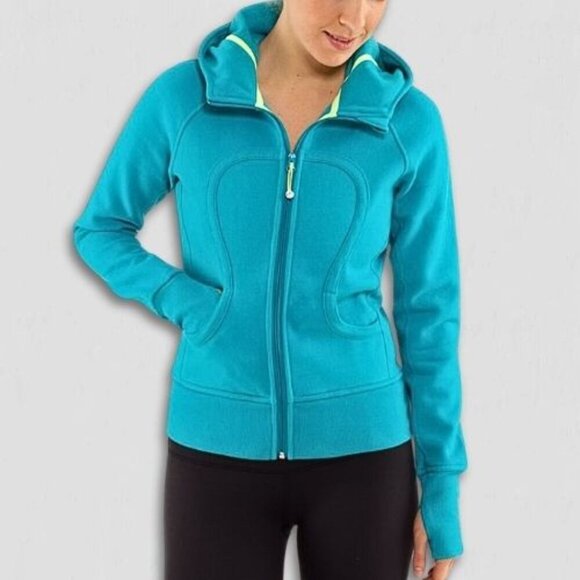 Lululemon Scuba Hoodie Turquoise Sweatshirt Size 4 - Picture 1 of 16